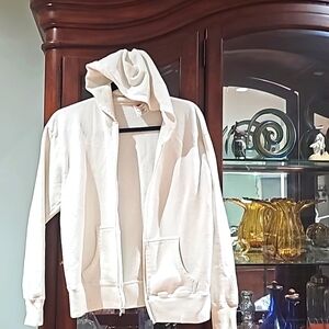 Hanes White Sweater Hoodie Athletic Style size medium